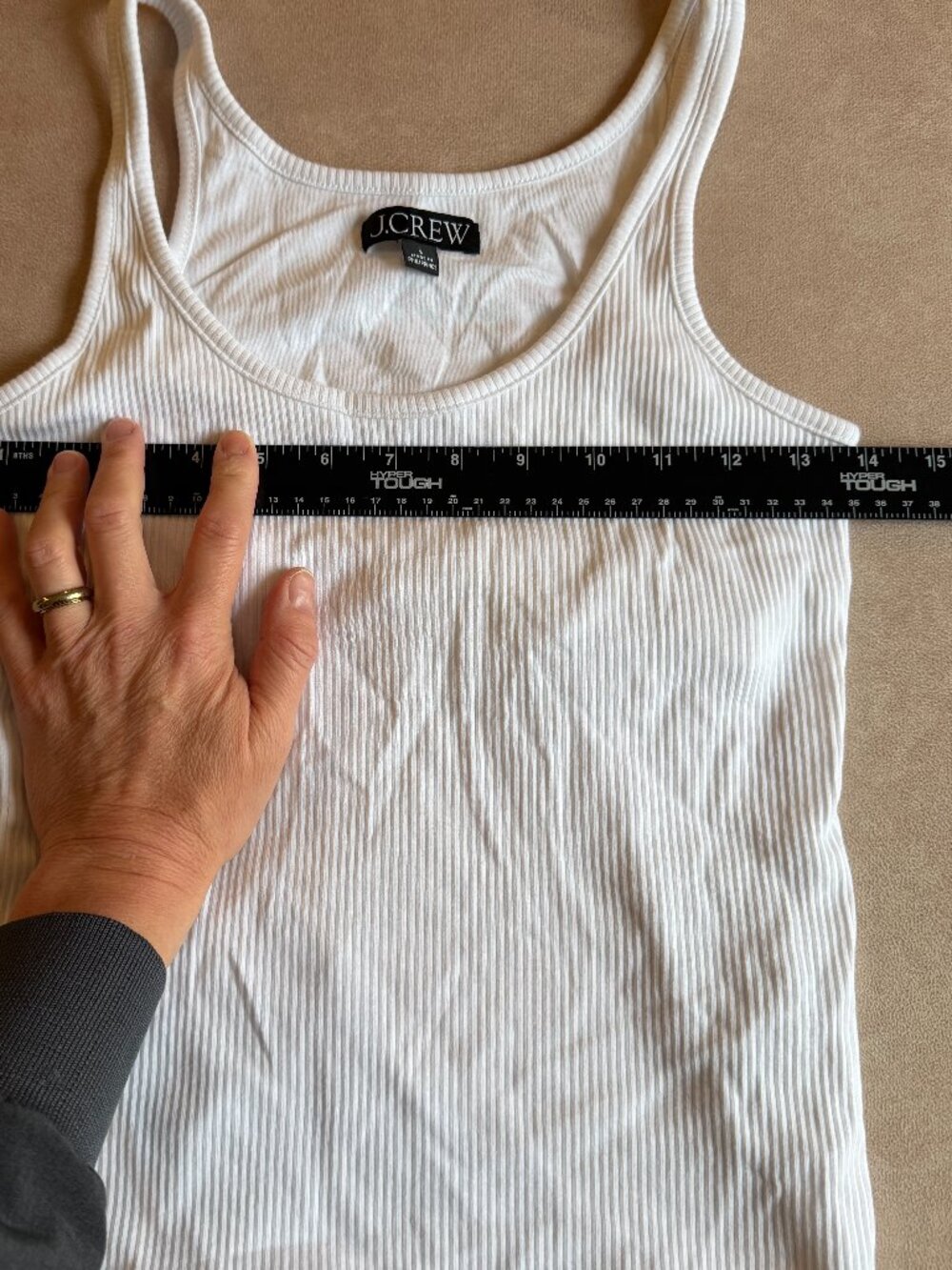 J. Crew Vintage rib shelf-bra tank top • size small • white • BQ897 - Picture 3 of 8